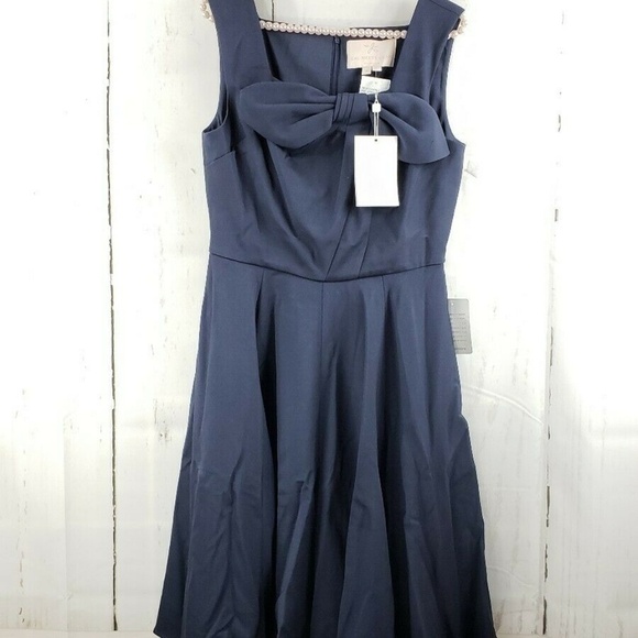 Gal Meets Glam Zoe Bow Neckline Fit & Flare Dress - Picture 3 of 7